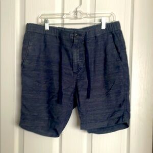 John Varvatos Men's Dark Navy Drawstring Flat Front Shorts